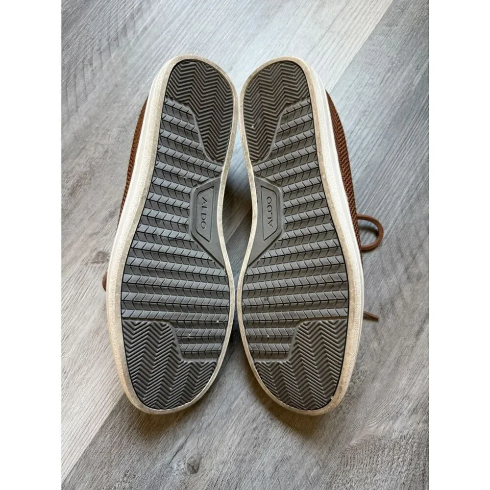 ALDO Men’s Brown White Knit Boat Shoes 8 Comfy Coastal